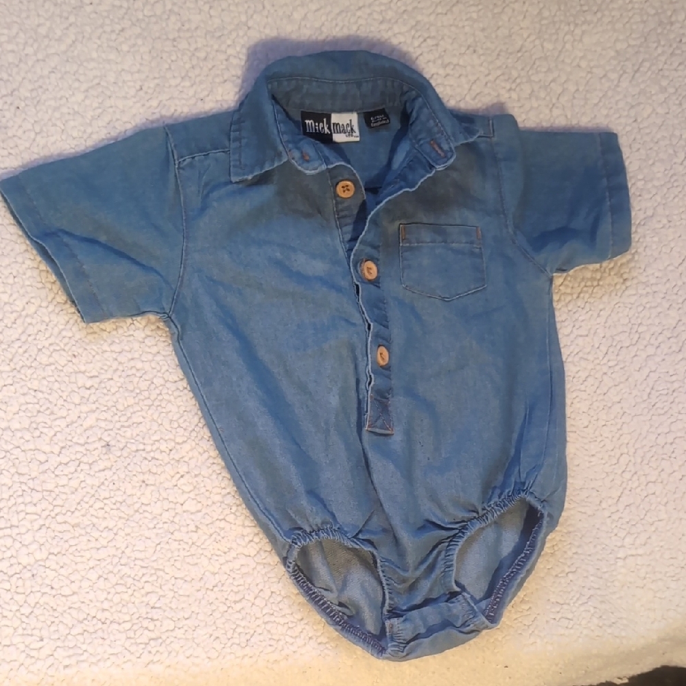 Blue Denim Baby Onesie